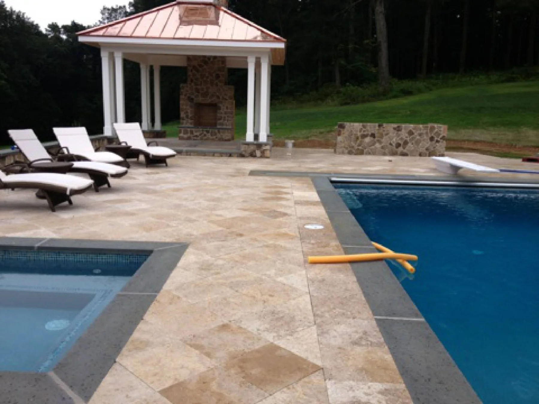 Poolside paving